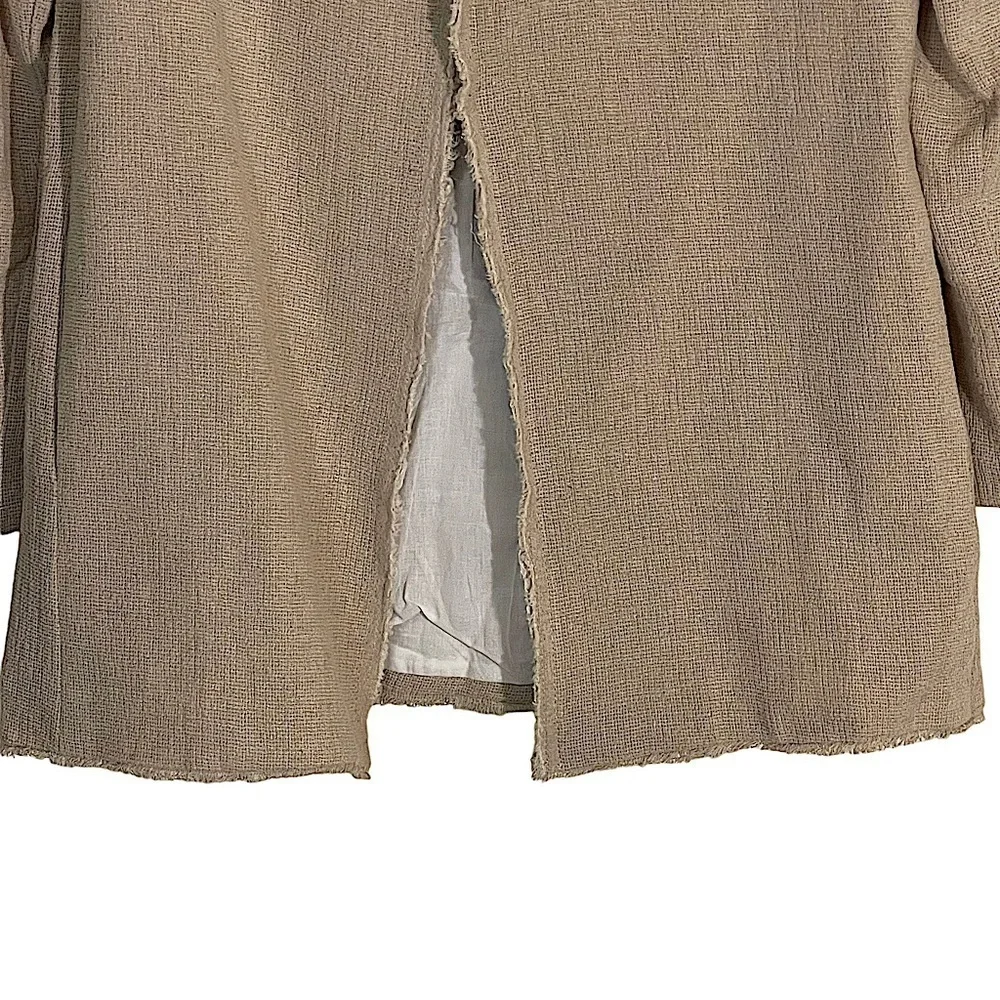 Something Navy Tan Linen Blend Lined Blazer Jacket Size XXS - Picture 10 of 14